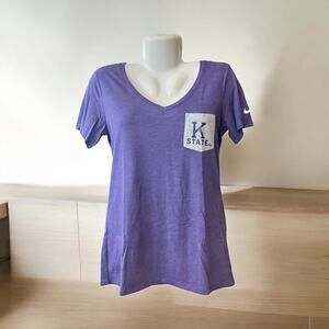 The Nike Tee Kansas State University Purple V-Neck Short Sleeve Top | Size M